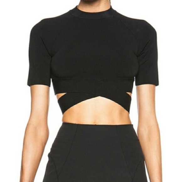 Alexander Wang Criss Cross Crop Top in Navy - Picture 4 of 11